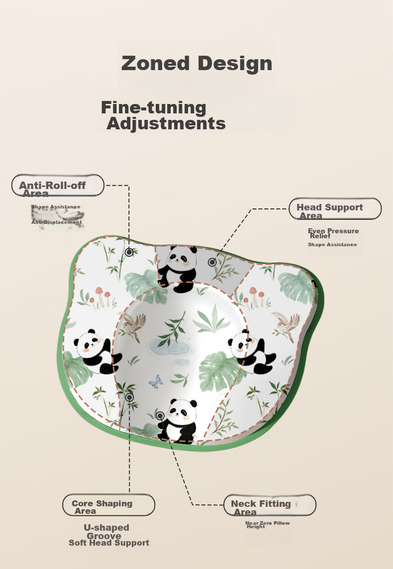 Ipoosi Baby Shaping Pillow Newborn Infant 0-3-6 Months Plus Head Support All-Season Breathable Silicone Pillow 3