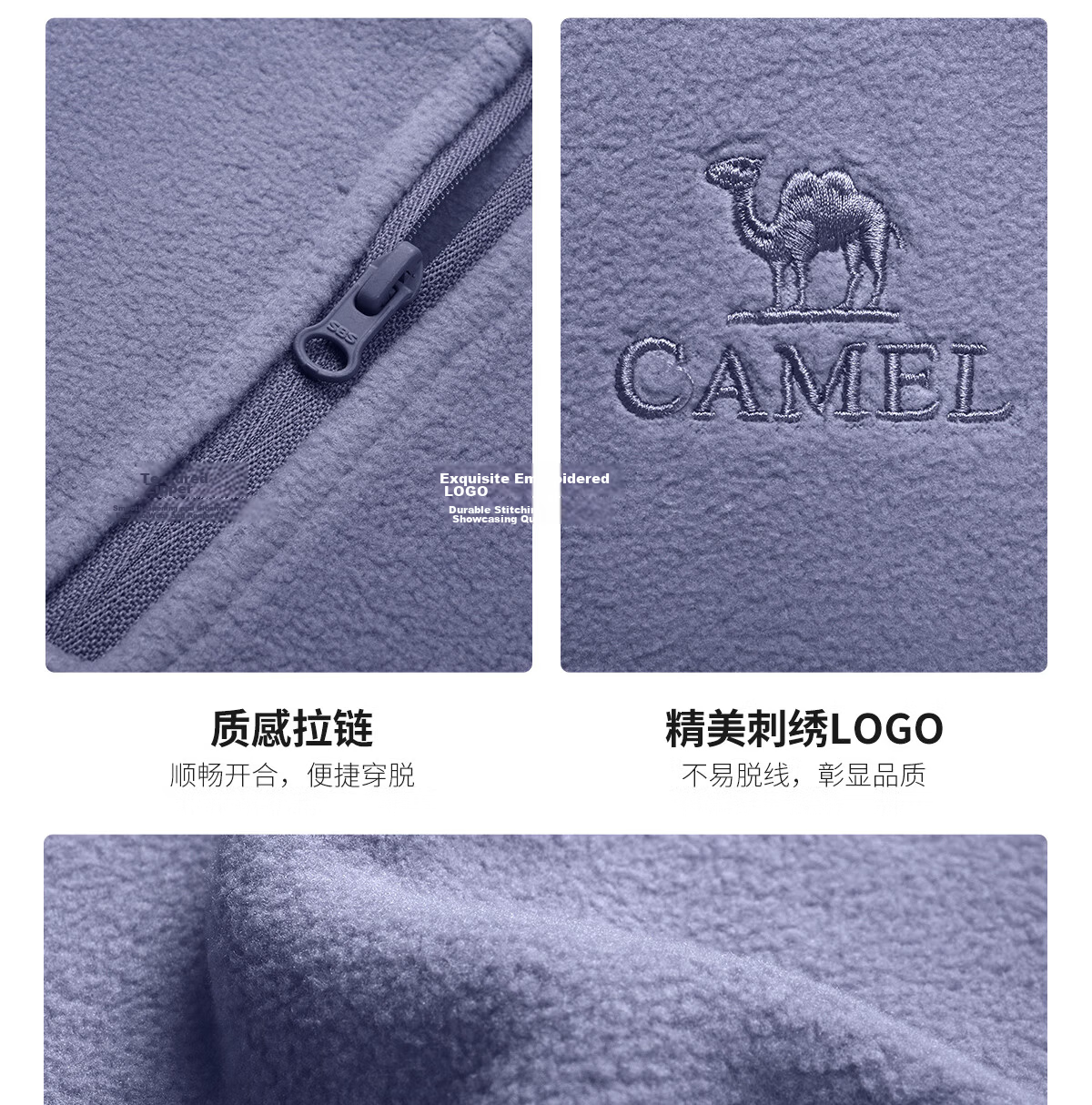 CAMEL Outdoor Women's Fleece Jacket High Collar Windproof Heated Warm Anti-Static Softshell Liner Men's Polar Fleece Coat 3XL 31