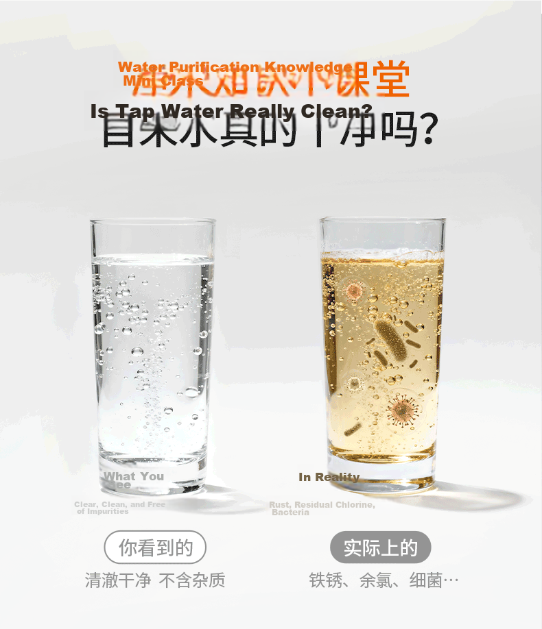 Joyoung Faucet Water Purifier Chlorine Removal Visible Washable Filter Cartridge Four-in-One JYW-T05 3