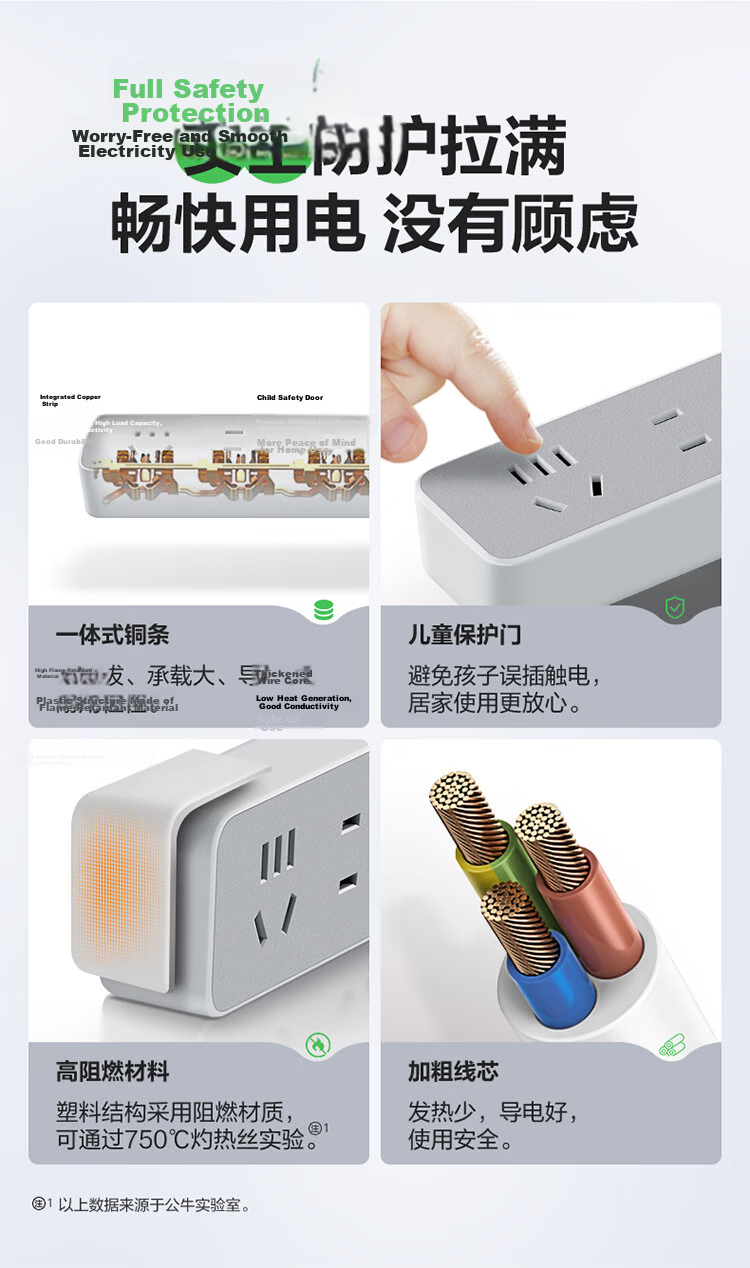 BULL Power Strip / Extension Cord / Surge Protector / Multi-Outlet Strip / Power Board / Cable Reel Z Generation 3 Outlets with Master Switch, 5 Meters Long GN-Z1121J 10