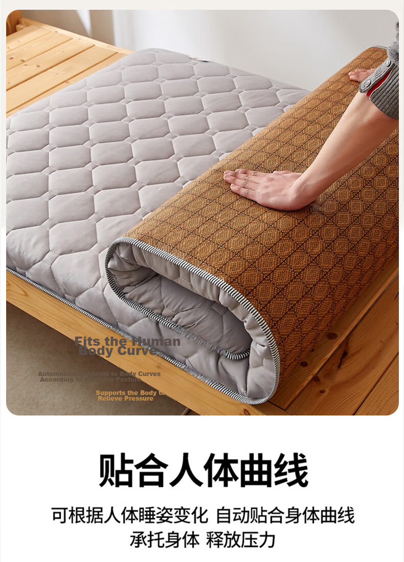 AVIVI Mattress, Dormitory Skin-Friendly, Single Bed Mattress, Thin Mattress, Tatami Mat, Bedding, Simple Gray, 90*200cm 8