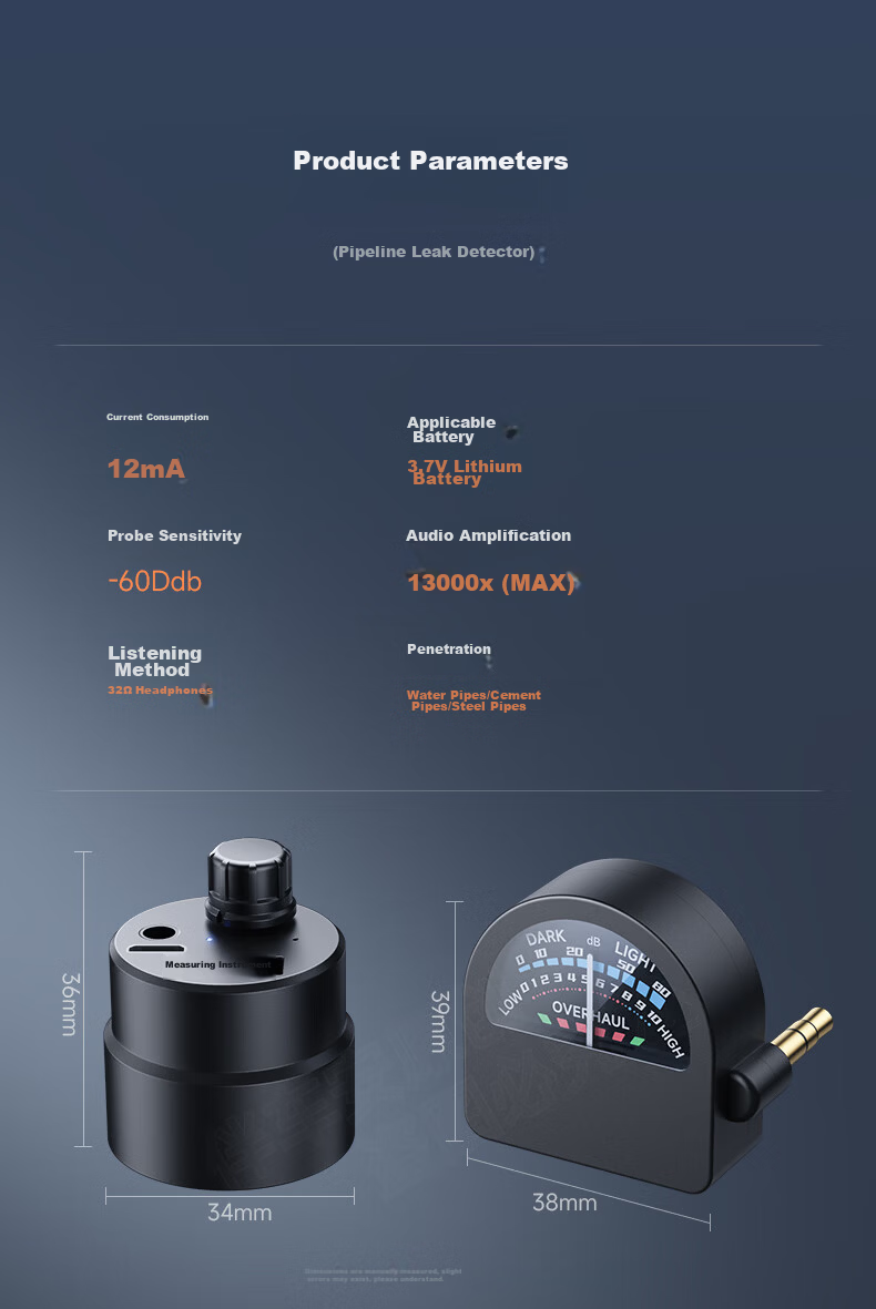 Banchean Leak Detector, Pipeline Water Leak Tester, High-Precision Positioning Instrument for Hidden Pipes CL01+, Field Strength Meter 12
