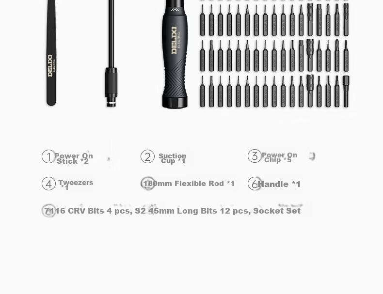 DELIXI ELECTRIC Screwdriver Set, Household Mini Multifunctional Screwdriver Kit, Torx Disassembly Tools, 180-In Manual Screwdriver Set 24