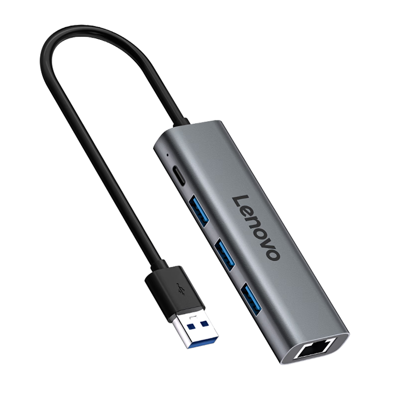 Lenovo USB 3.0 Hub Docking Station with Gigabit RJ45 Ethernet Adapter Laptop USB Expander 4-in-1 Converter
