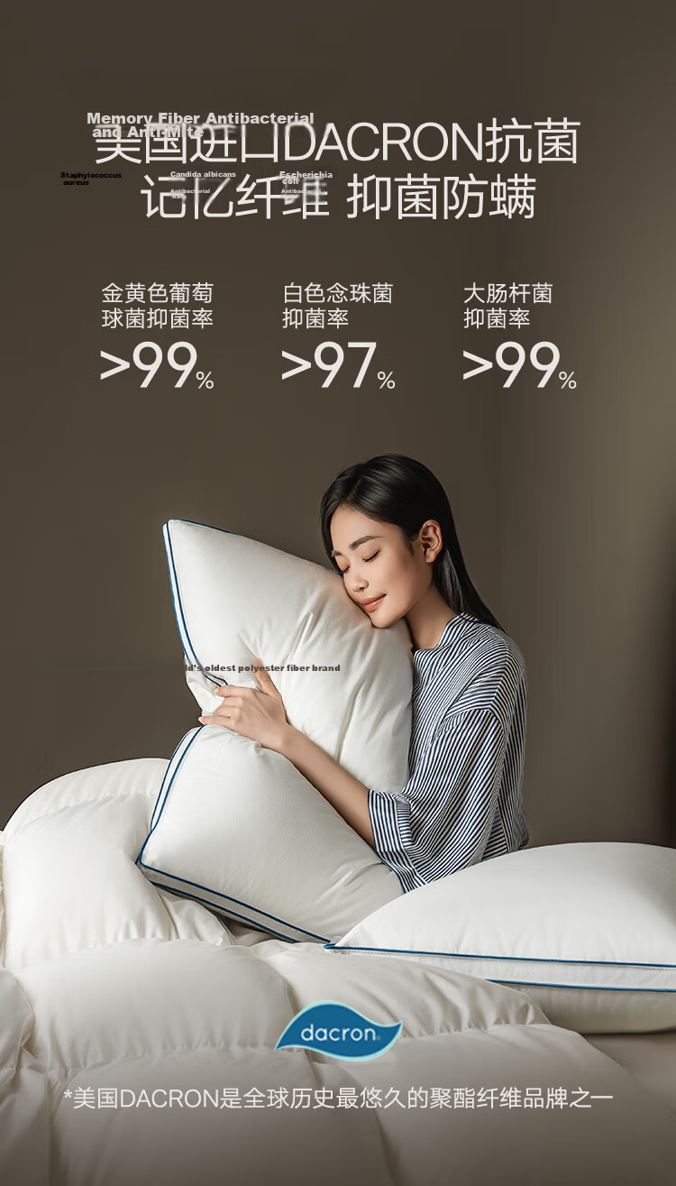 JD Jingzao Hot Sale Five-Star Hotel European White Goose Down Plush Soft Adult Pillow Core Single Medium Pillow 7