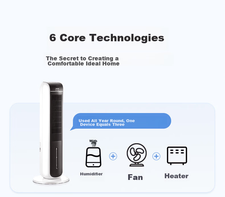 GREE [Negative Ion Aromatherapy Model] Cooling Air Fan, Home Water-Cooled Fan, Bladeless Tower Fan for Living Room, Purifying And Humidifying Electric Fan KS-04S62Dg 3