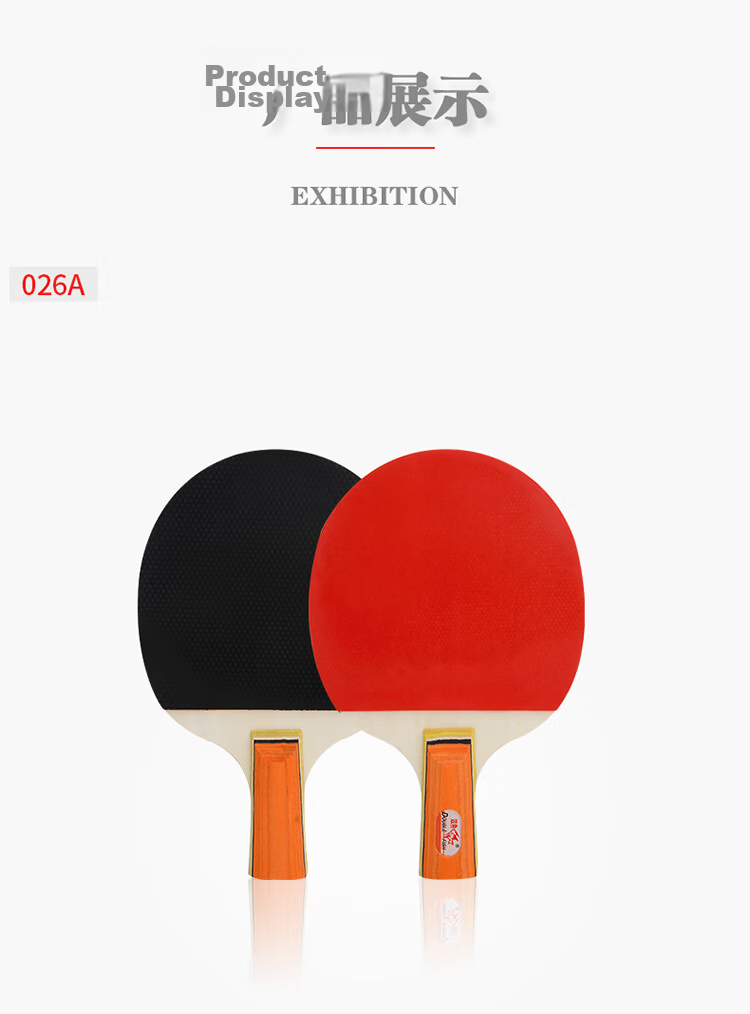 DOUBLE FISH Table Tennis Racket Horizontal Grip Double Racket Set, Ping Pong Paddles 2-Piece Set with 3 Balls Included 2
