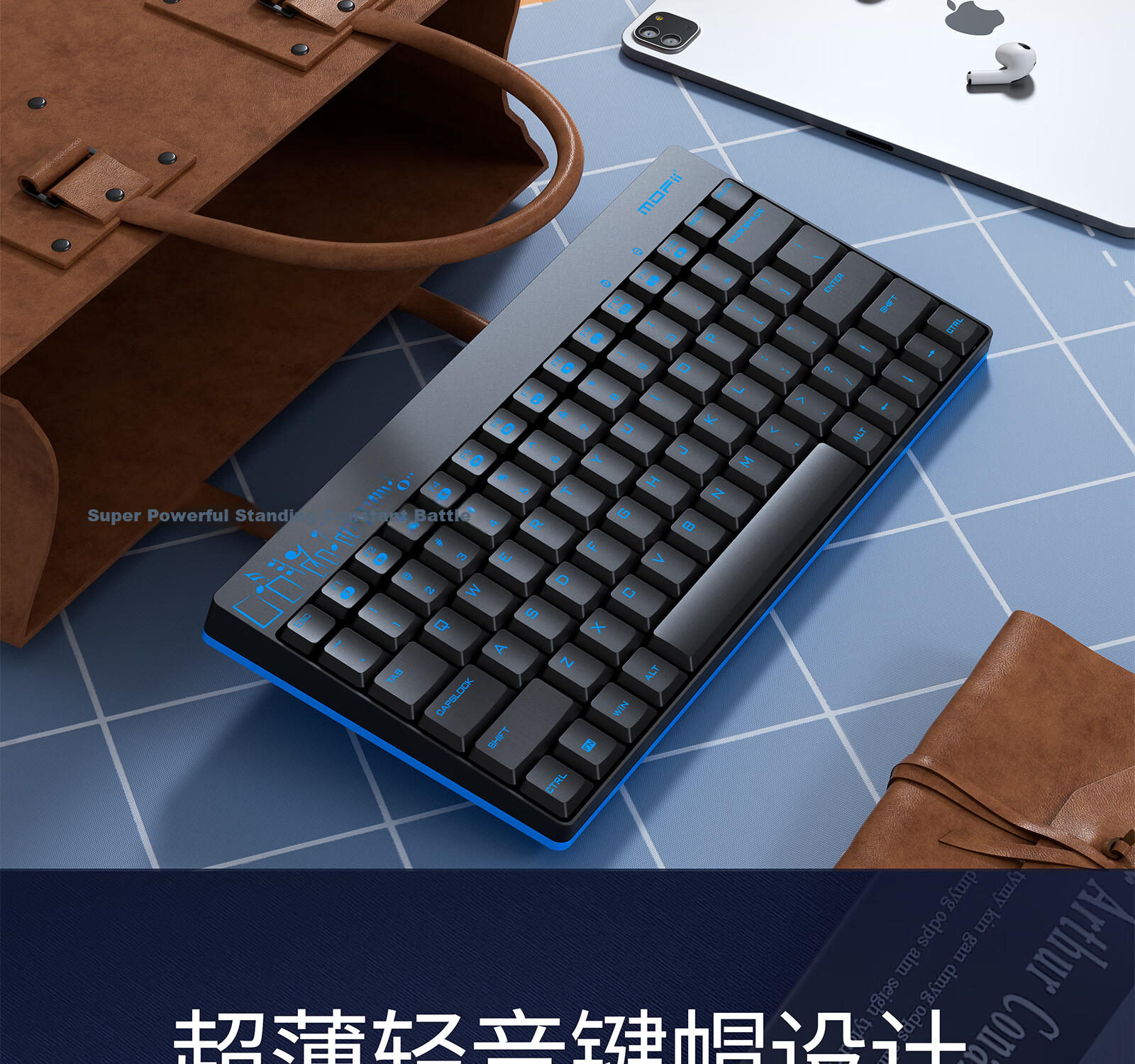Mofii X210 Wireless Keyboard and Mouse Set Office Portable Computer Keyboard Laptop Keyboard All-in-One Blue and Black 4