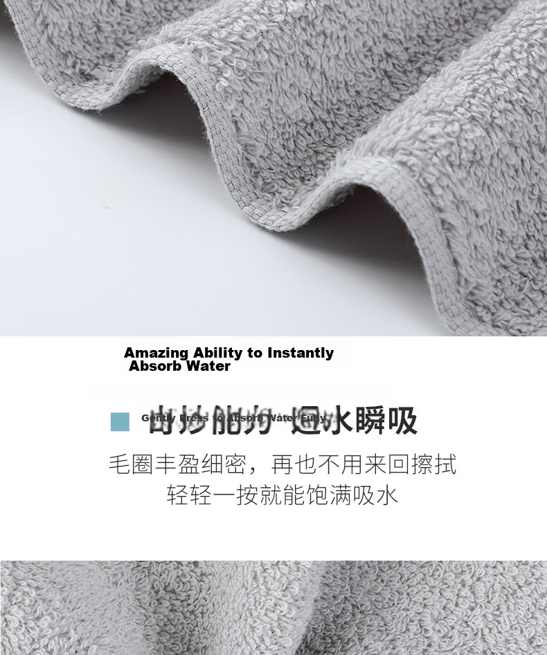 Grace 10A Grade Antibacterial Pure Cotton Towels Soft Absorbent Xinjiang Long-Staple Cotton Face Towels 2-Pack Pink + Blue Sports 11