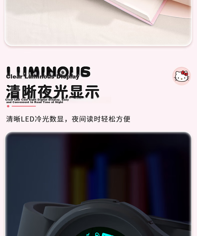Hello Kitty Electronic Watch for Girls Student Luminous Waterproof Sanrio Sports Digital Watch for Middle and High School Students 9