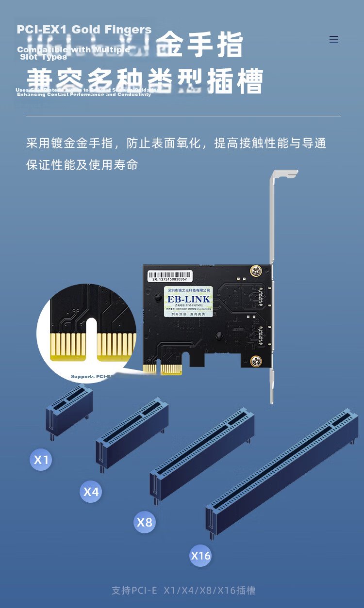 EB-LINK PCIE to Dual Type-C Expansion Card, High-Speed Dual-Port Desktop Computer Internal TypeC Adapter Card, Independent Power-Free, Supports Small Cases 5