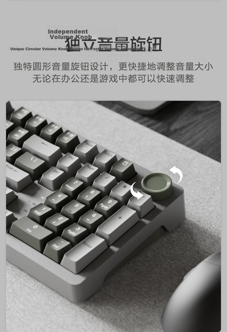 JD Original JZ990 Wired Mechanical Keyboard, 99 Keys Backlit Gasket Structure, PBT Keycaps, Multimedia Volume Knob, Dual System Compatible, Gaming And Office Use, Original Gray 16