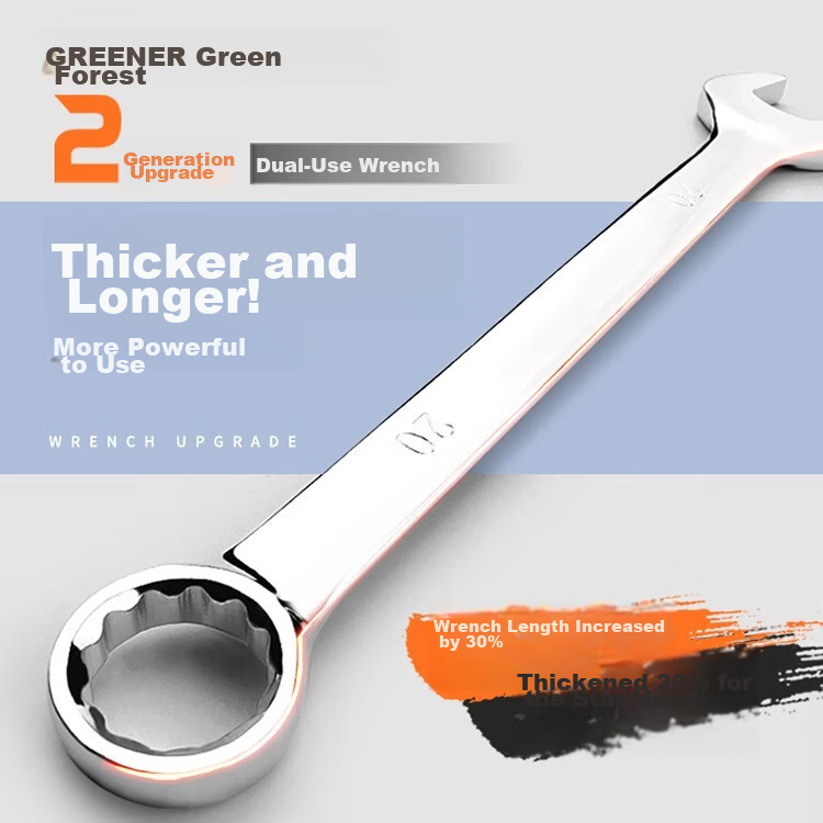 GREENER Wrench Set for Home Use, Open-End And Box-End Combination, 22-Piece Set, 6mm-32mm Quick-Fix Fixed Wrenches for Car Repair 2