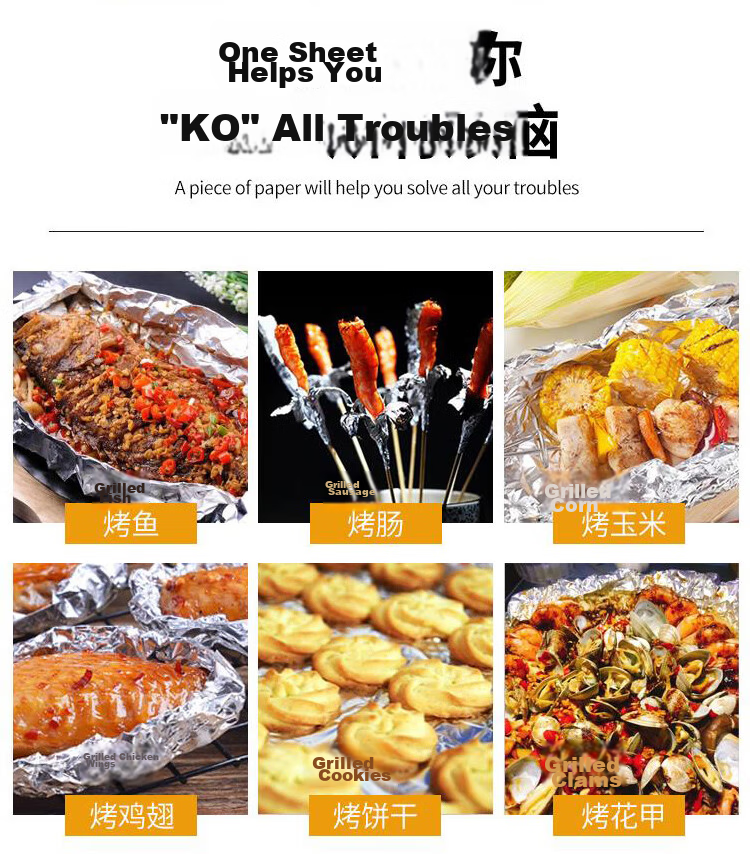 Suncojia Aluminum Foil, Tin Foil 10 Meters, Non-Stick Baking Paper, Baking Parchment, Air Fryer Paper, Barbecue Accessories 9