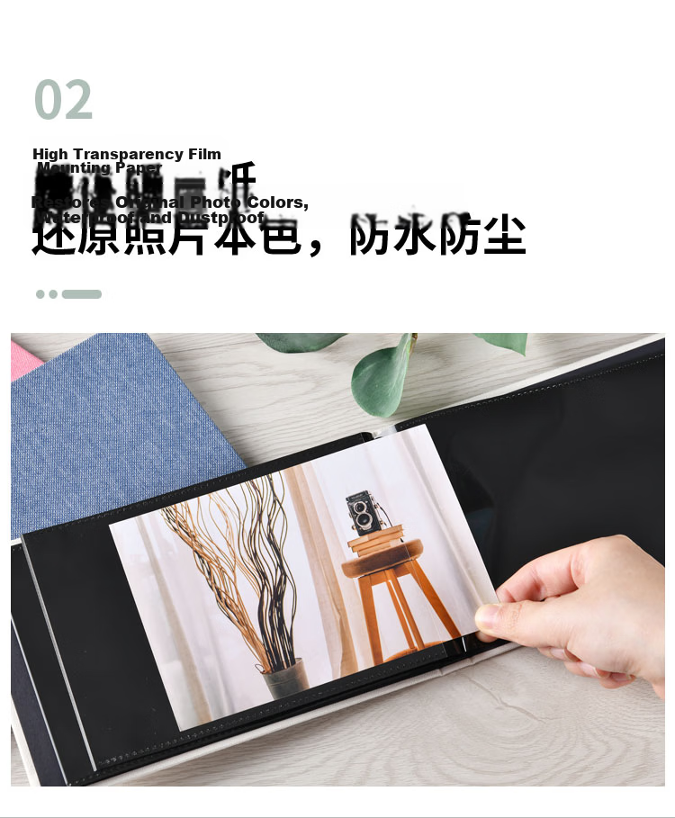 Nakabayashi NCL Fabric Photo Album 6x4.7 Inch Insert Style Storage Book Family Memory Album 24 Pages 6 Inch Vertical White 4