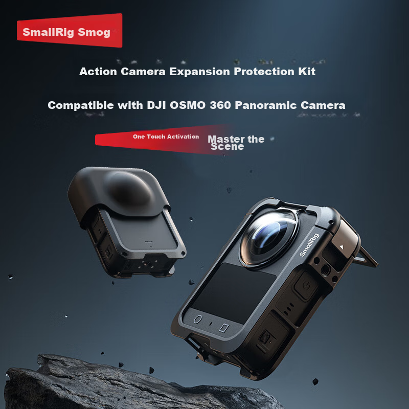 SMOG Compatible DJI OSMO 360 Panorama Camera Metal Cage Expansion Frame Kit Sports Camera Protective Case Lens Cover Protective Frame Vlog Recording Mount Accessories