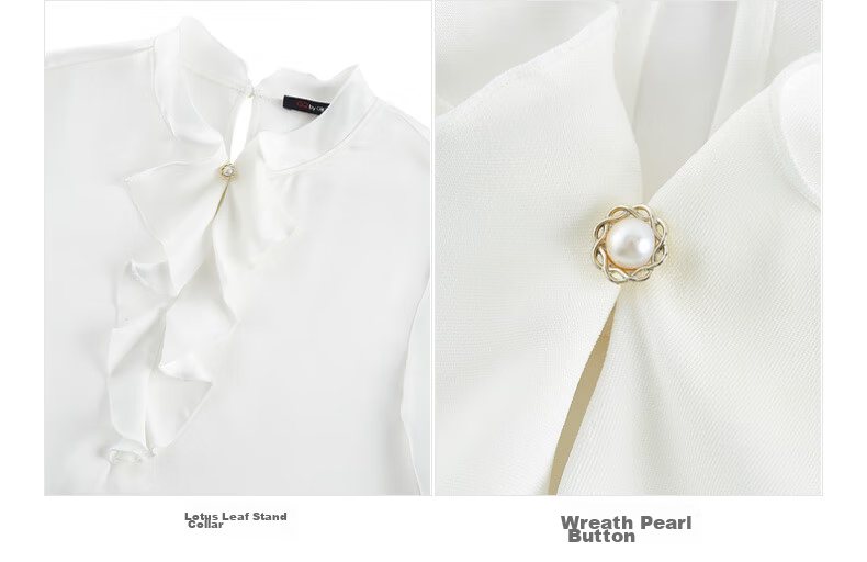 G2000 Satin Ribbon Stand Collar Women's Spring Autumn Silky Long Sleeve Casual Shirt Mall Same Style 26