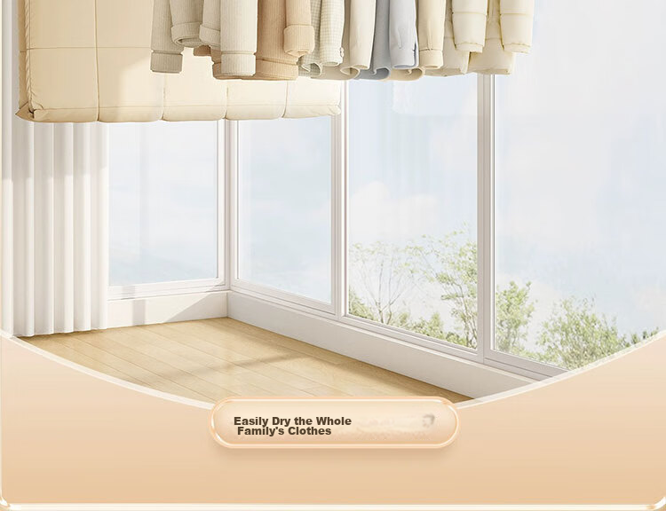 Futuristic Telescopic Clothes Drying Rod No-Drill Balcony Clothes Rack Stainless Steel Shower Curtain Rod Wardrobe Hanging Rod Support 70-120cm 2