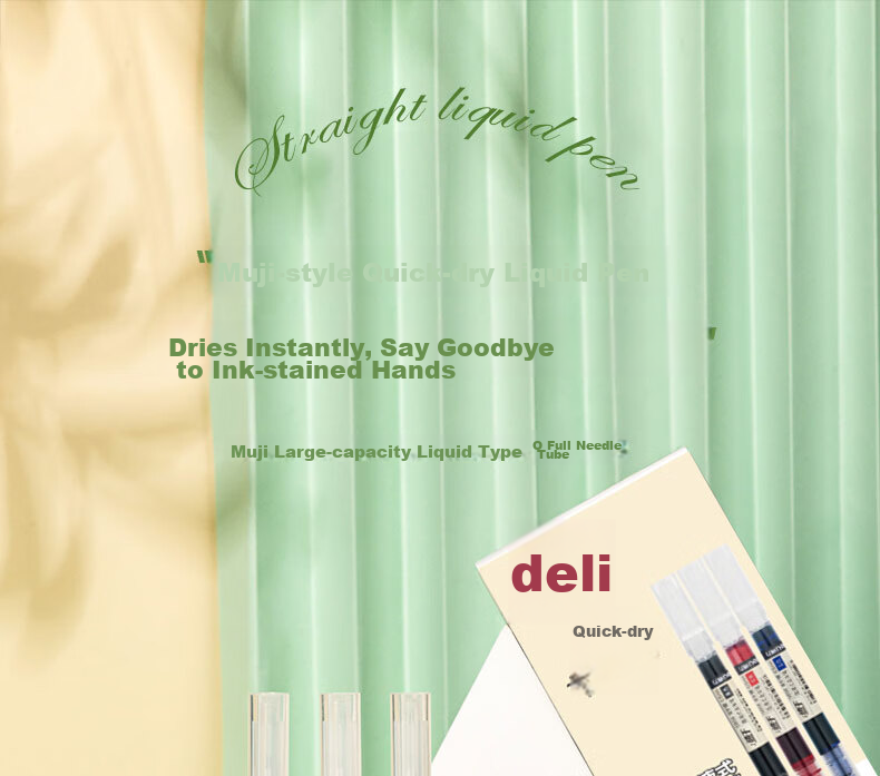 Deli Back-to-School Essential Super Smooth Gel Pen 0.5mm Needle Tip Quick-Dry Student Pen 3 Black 1 Red 1 Blue 1