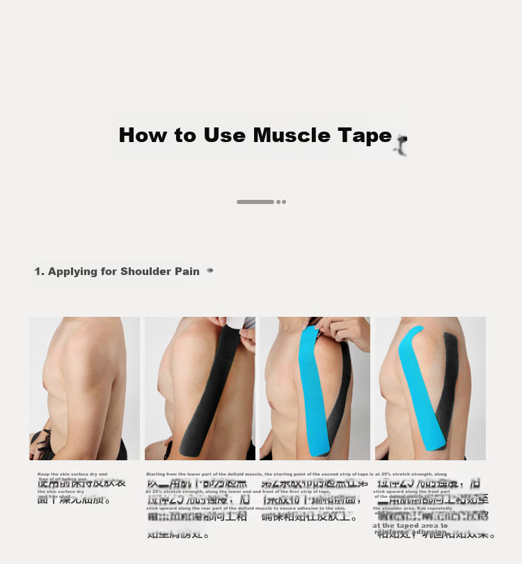 JD Original Muscle Tape, Elastic Adhesive Sports Bandage, Waterproof Strain And Soreness Patch for Back, Feet, And Abdomen, Black 7