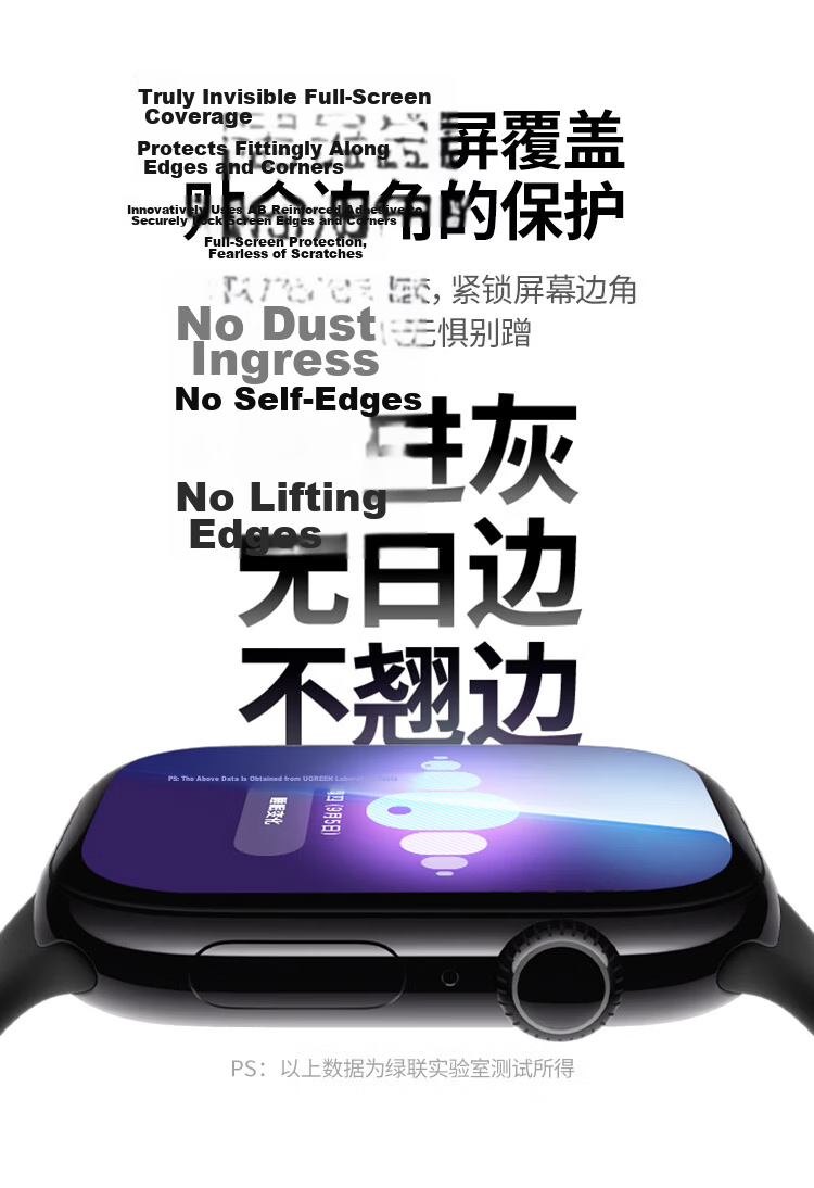 UGREEN [S11 | 2-Pack] Screen Protector for Apple S11/S10 Watch, Full Coverage Anti-Fingerprint Protective Film for Apple IWatch Series 11, 46mm, 2 Pieces 6