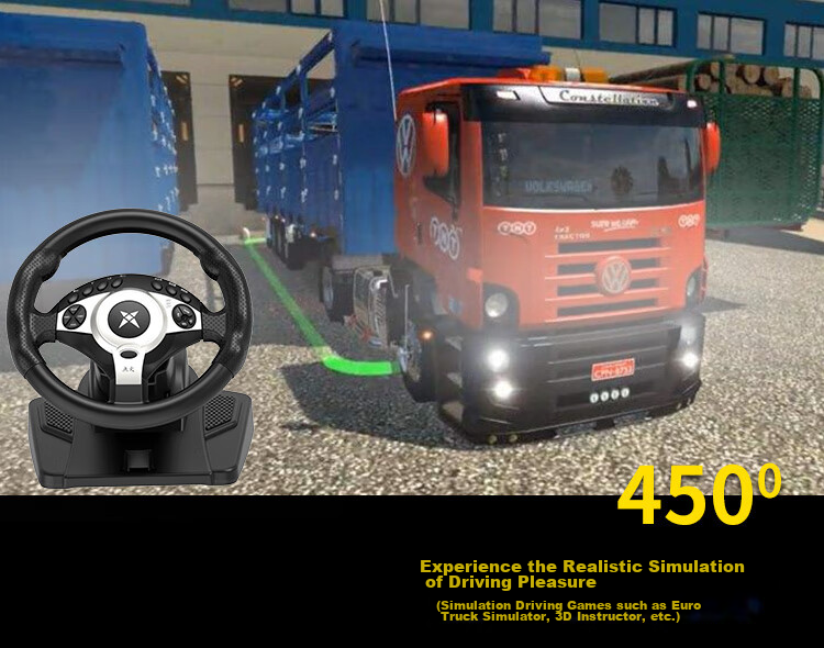 Keten D1 1080° Racing Wheel Game Steering Wheel Simulator Force Feedback Compatible with PC, Console, Euro Truck Simulator 2, and Chinese Touring 7