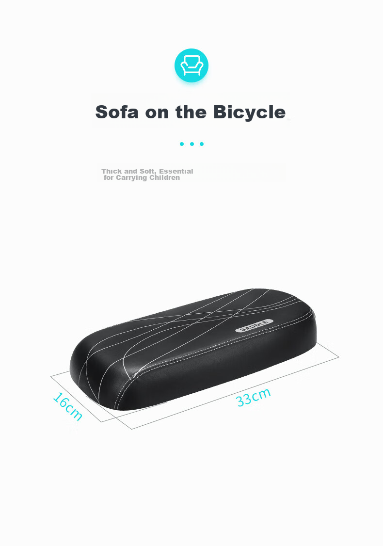 FOREVER Bicycle Seat, Mountain Bike Rear Rack Seat Cushion, Universal Passenger Seat, Cycling Accessories 2