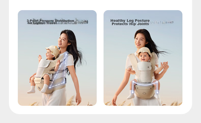 Babycare Waist Stool, Baby Carrier, Newborn Silicone Shock-Absorbing EPP Material, Suitable for 0-36 Months, CNAS Certified, Portable 2