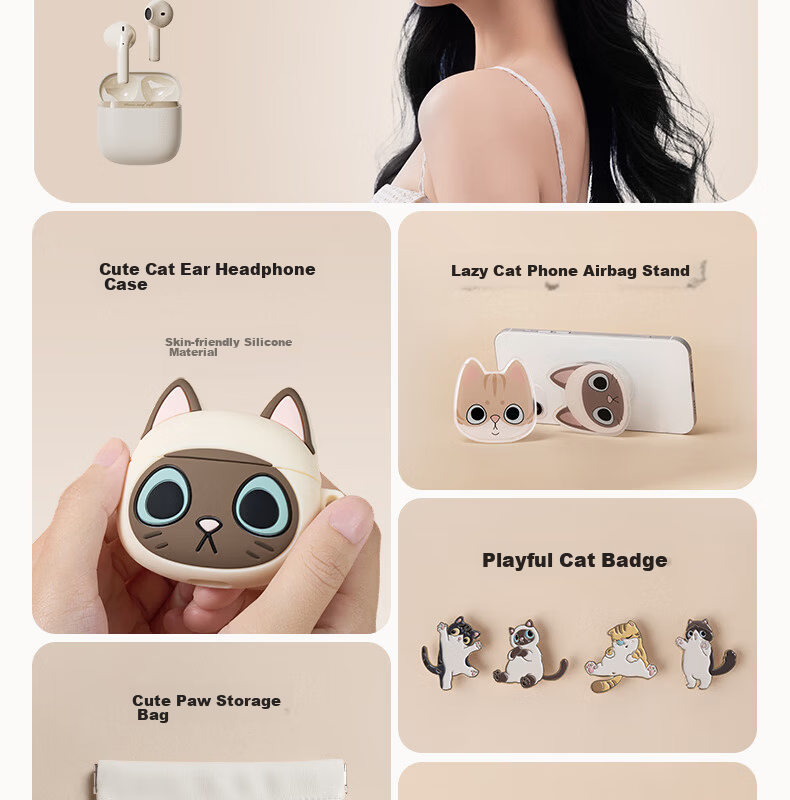 EDIFIER Zero Miaomiao Series Limited Edition Gift Box, True Wireless Bluetooth Earphones, Semi In-Ear Headphones, Holiday Birthday Gift Box, Siroma Miaomiao, Graduation Gift 6