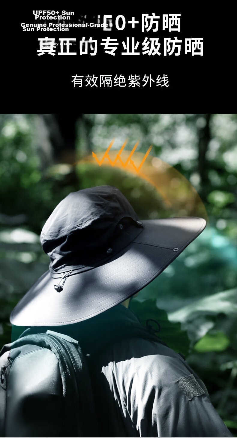 Zhanshuniao (Extra Wide Brim) Large Size Sun Protection Hat for Men, Summer Outdoor Sun Hat, Fisherman Hat for Fishing 11