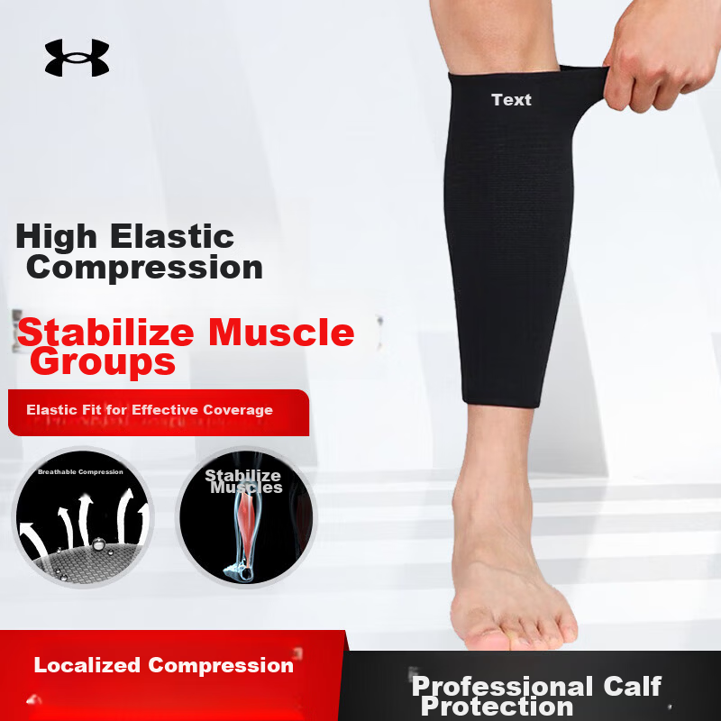 Under Armour Calf Sleeves and Knee Pads Sports Protective Gear for Men and Women, Black, Size M