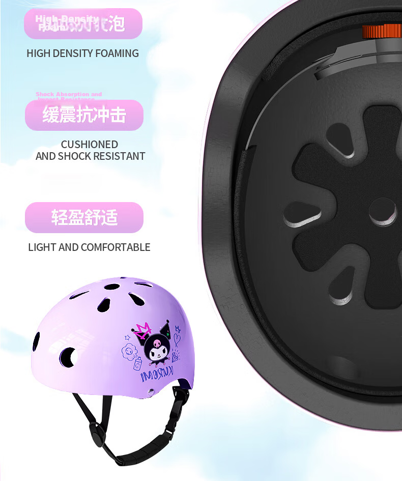 Mesuca Helmet with Light Kids Roller Skating Protective Gear Night Riding Skateboard Inline Skates Balance Bike Bicycle Scooter Knee Pads 8