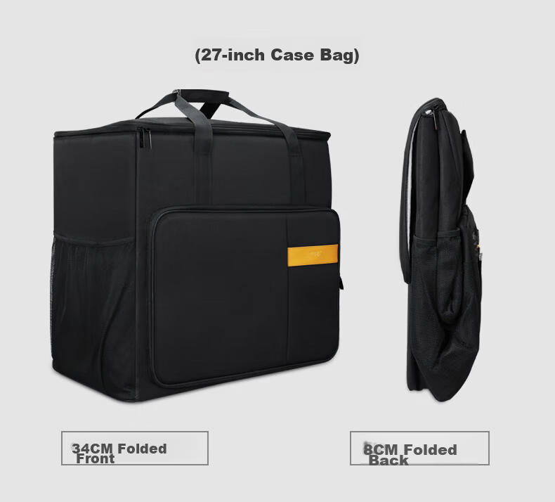 BUBM Desktop Computer Bag, Large Capacity Gaming Case Storage Bag, Handheld Bag for Monitor, Keyboard, Mouse, And Complete Equipment Organizer DZS Upgraded Version in Black 11