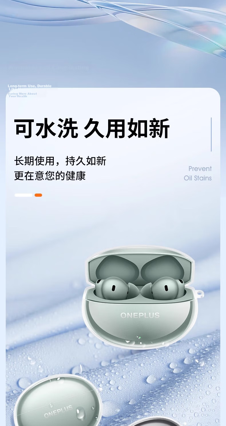 Aolang OnePlus Buds4 Protective Case Transparent TPU Soft Cover Full Protection Anti-Drop Anti-Scratch Wireless Earbuds Charging Case 7