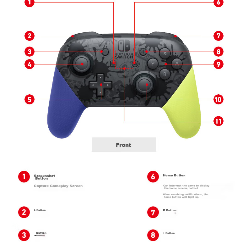 Nintendo Switch Pro Controller First Generation OLED Long-Lasting Gamepad Hong Kong Version, Guandao Limited Edition Controller, Switch Accessories, Bluetooth 5