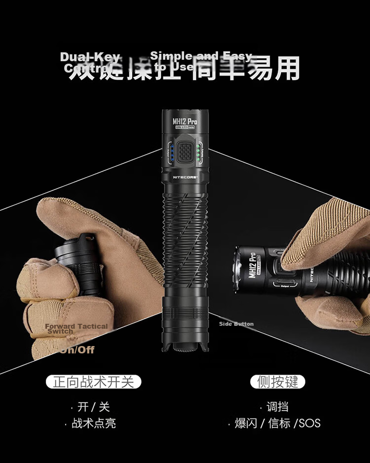 NITECORE MH12 PRO High-Intensity Long-Range Portable Rechargeable Outdoor Hiking Flashlight 15