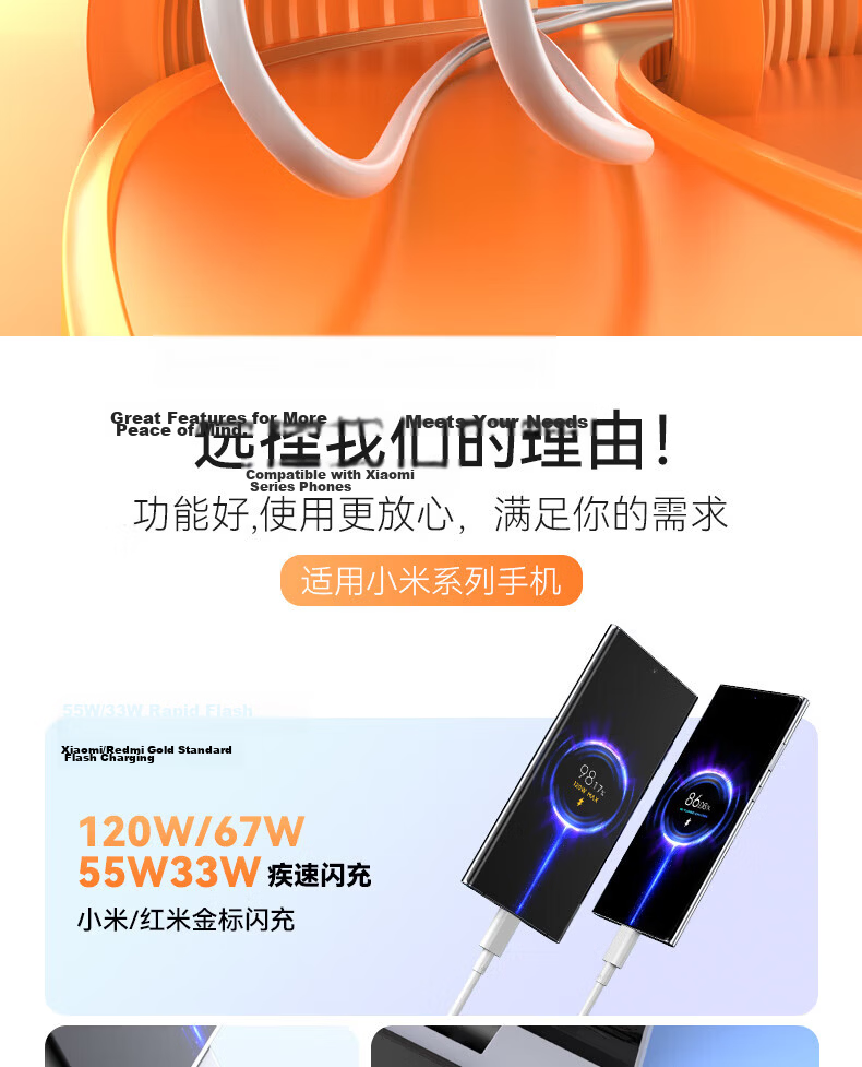 Shishan Compatible Data Cable Type-C Charging Cord Fast Charging Cable for S23 Ultra/W24/W23/Z Fold5/4/3/S22+/S21/A54/A53/A90/note 2