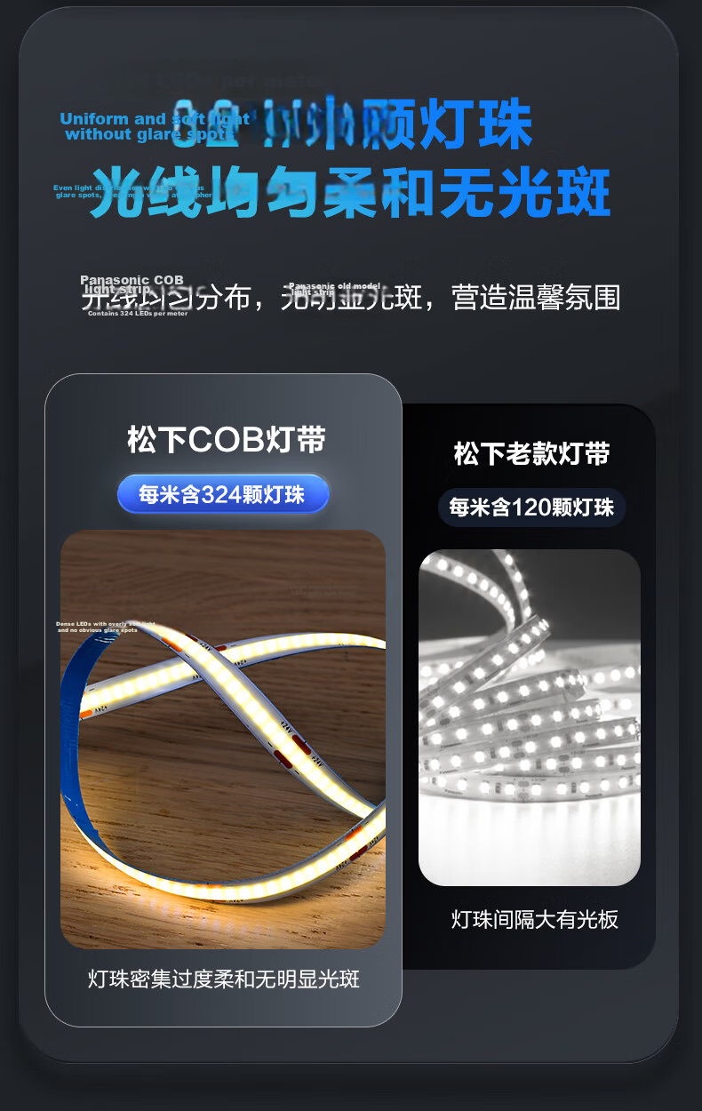 Panasonic LED Strip COB Magnetic Track Light for Living Room Dining Room Bedroom [Low Voltage Power] 150W 24V 10