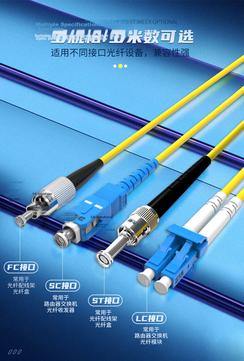 Guanghang Telecom Grade Optical Fiber Patch Cord LC-LC Single Mode Duplex 1m Indoor Fiber Optic Cable Low Smoke Halogen-Free Eco-Friendly Jacket Transceiver Pigtail GH-LL01-S 3