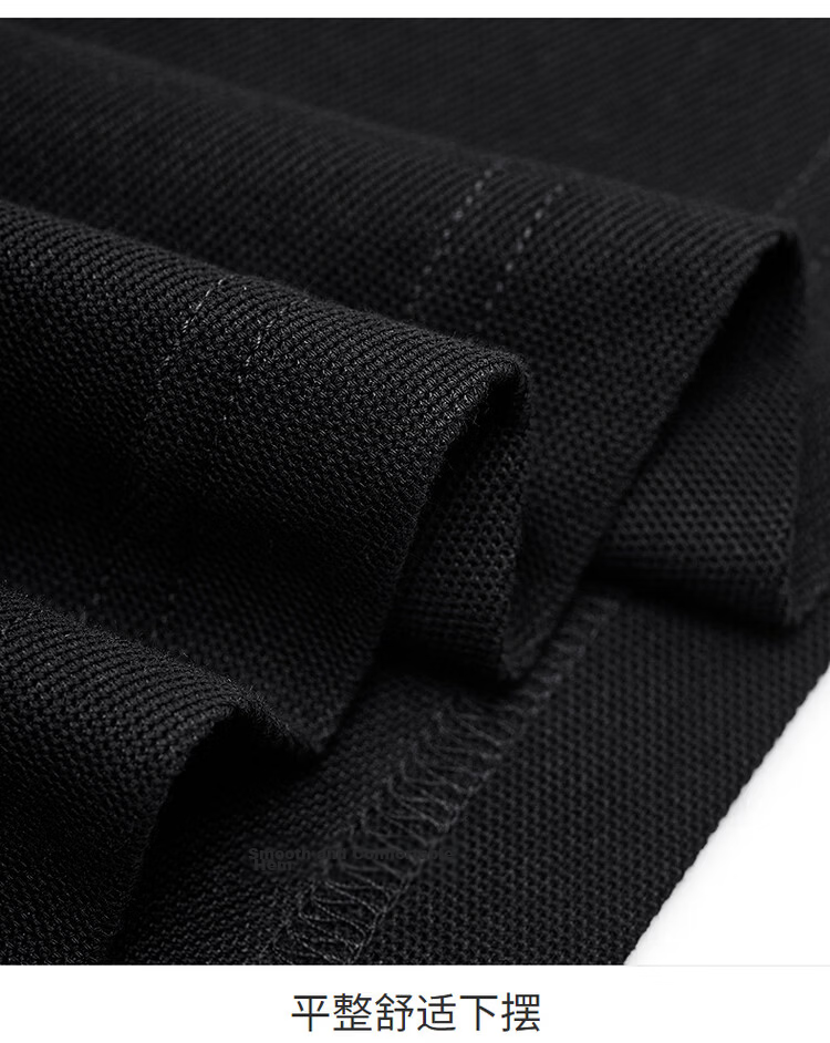 Dance with Wolves [Instant Cooling] Premium Fabric Summer Men's Commuter Antibacterial Short Sleeve Polo Shirt 001 Black XL 36