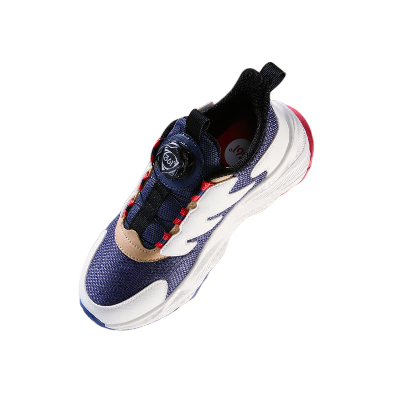 361° Children's Sports Shoes, Autumn 2025, Lightweight Shock-Absorbing School Sports Shoes for Boys And Girls, Breathable Mesh Outdoor Shoes, Blue, Size 38