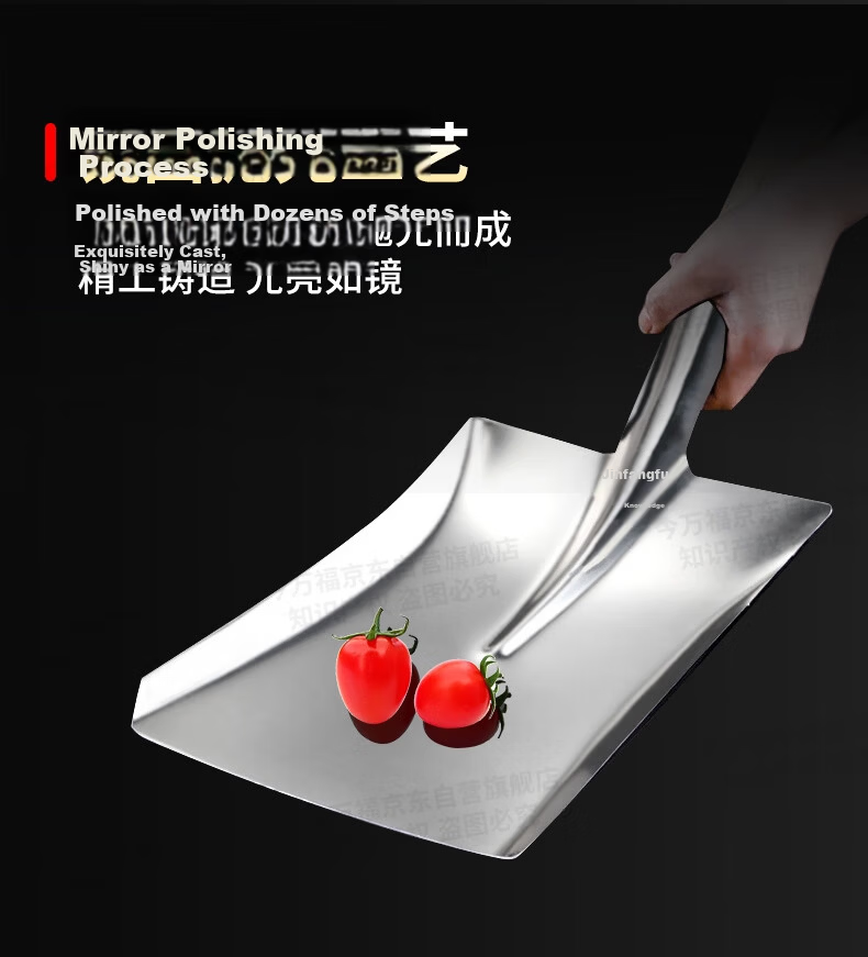 Jinwanfu Stainless Steel Spatula with Wooden Handle Medium Large Cooking Spatula Commercial Kitchen Chef Spatula 5