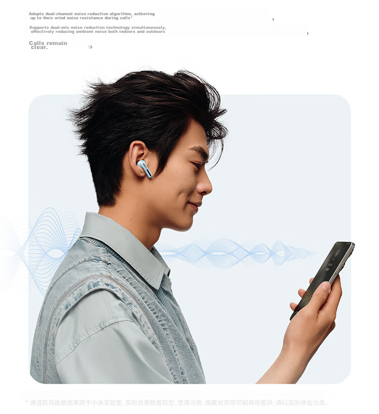 MI Redmi Buds 6 Vitality Edition Bluetooth Earphones 30-Hour Battery Life Compatible with Android and Apple Phones Blue 10
