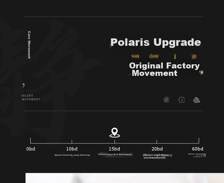 POLARIS Wall Clock Living Room Clock Minimalist New Chinese Style Creative Home Quartz Clock 40cm Quartz Model 5