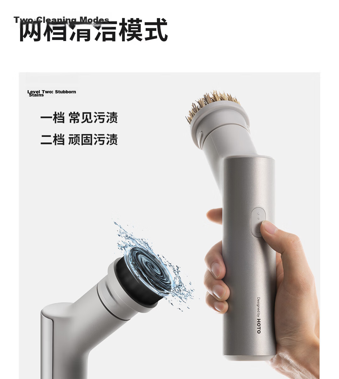 HOTO Multifunctional Powerful Electric Cleaning Brush Wireless Handheld High-Power Waterproof Home Dishwasher Toilet Brush 10