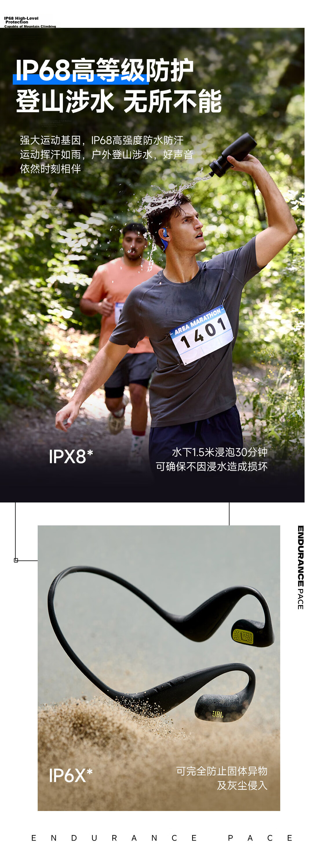 JBL PACE Open-Ear Sports Bluetooth Earphones Running Ear-Hook Comfortable Waterproof Apple Earbuds School Gift Canyon Green 4