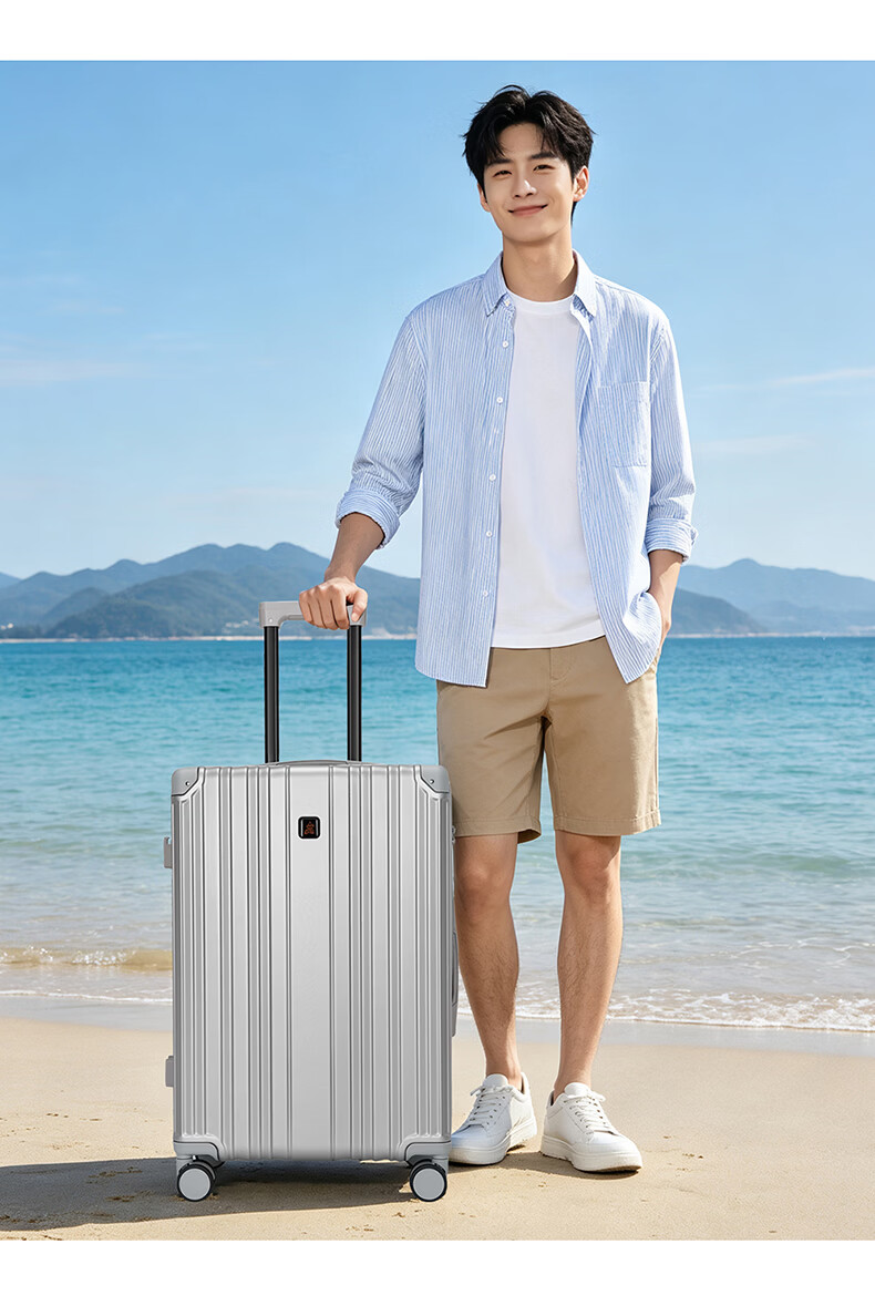 Daocaoren Luggage 24-Inch Suitcase for Men And Women with Spinner Wheels, Password Lock, Large Capacity Travel Case, Leather Suitcase, Check-In Case 10