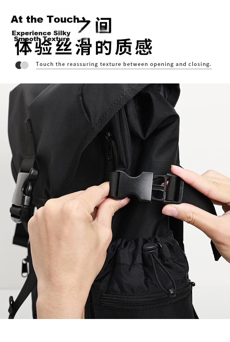 MYEDITION Trendy Backpack Outdoor Travel Water-Resistant Large Capacity Laptop Student School Bag Black Large 14