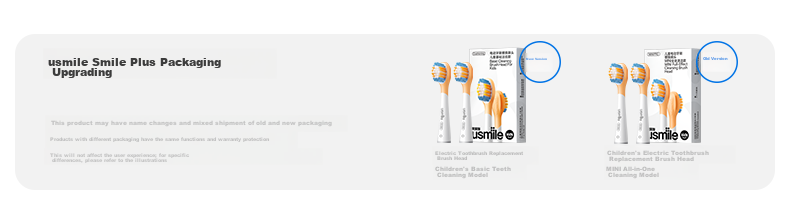Usmile Smile Plus Kids Electric Toothbrush Heads Children's Basic Cleaning Brush Heads - 2 Pack Gentle on Kids' Gums Compatible with A10Q20 Series Kids Electric Toothbrushes 1