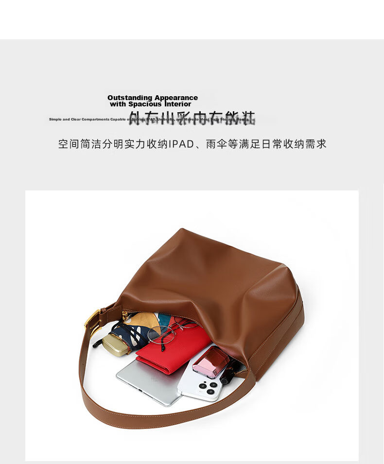 Viney Large Capacity Cowhide Tote Bag for Women Shoulder Crossbody Underarm Bag Birthday Gift High-End Feel for Girlfriend Wife 14